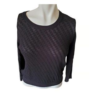 Margaret O'Leary black Textured Knit Cotton Sweater S